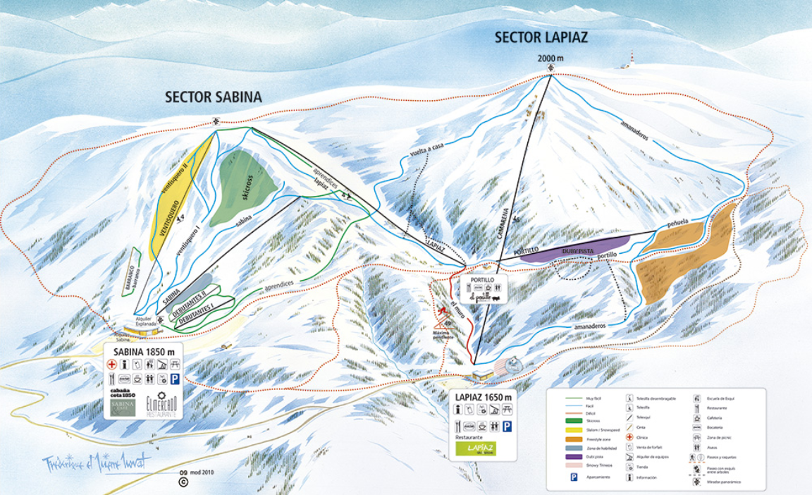 Mapa de las pistas de Javalambre en Teruel 