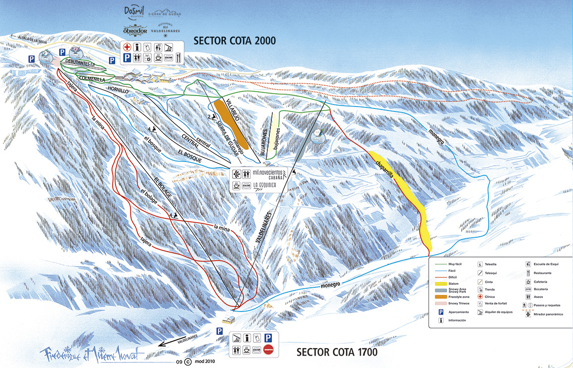 Mapa de las pistas de Valdelinares en Teruel 