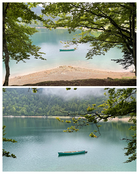 El Lago de Bious-Artigues, perfecto para actividades acuáticas como el remo en canoa.