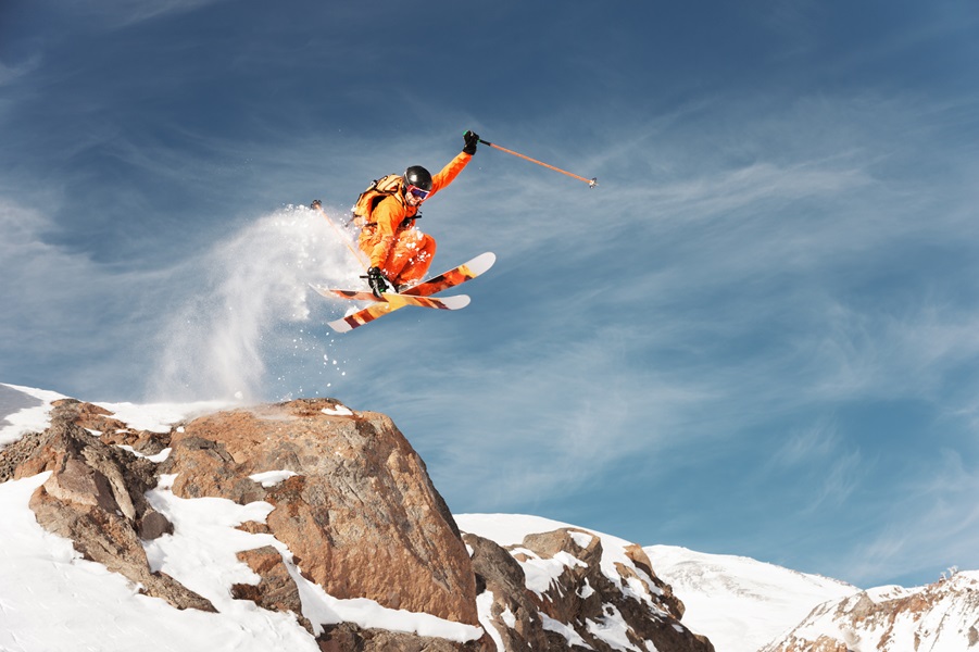 Haciendo acrobacias en freeride